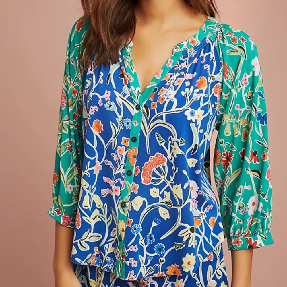 ANTHRO florets Delores sleep shirt